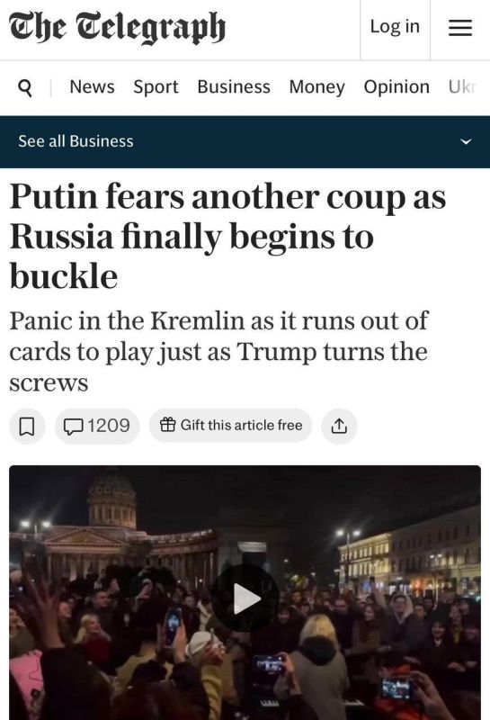 Михаил Онуфриенко: Путин боится мятежа из-за фатальной экономической слабости России, — сочиняет на ходу страшилки британский The Telegraph