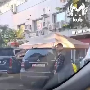 Милые сочинцы заботятся о своих согражданах — отдирают грязь и листочки с номеров на машинах