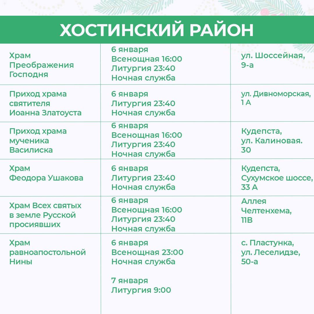 В Рождество дневные богослужения проведут во всех 37 храмах Сочи В Рождество дневные богослужения проведут во всех 37 храмах Сочи