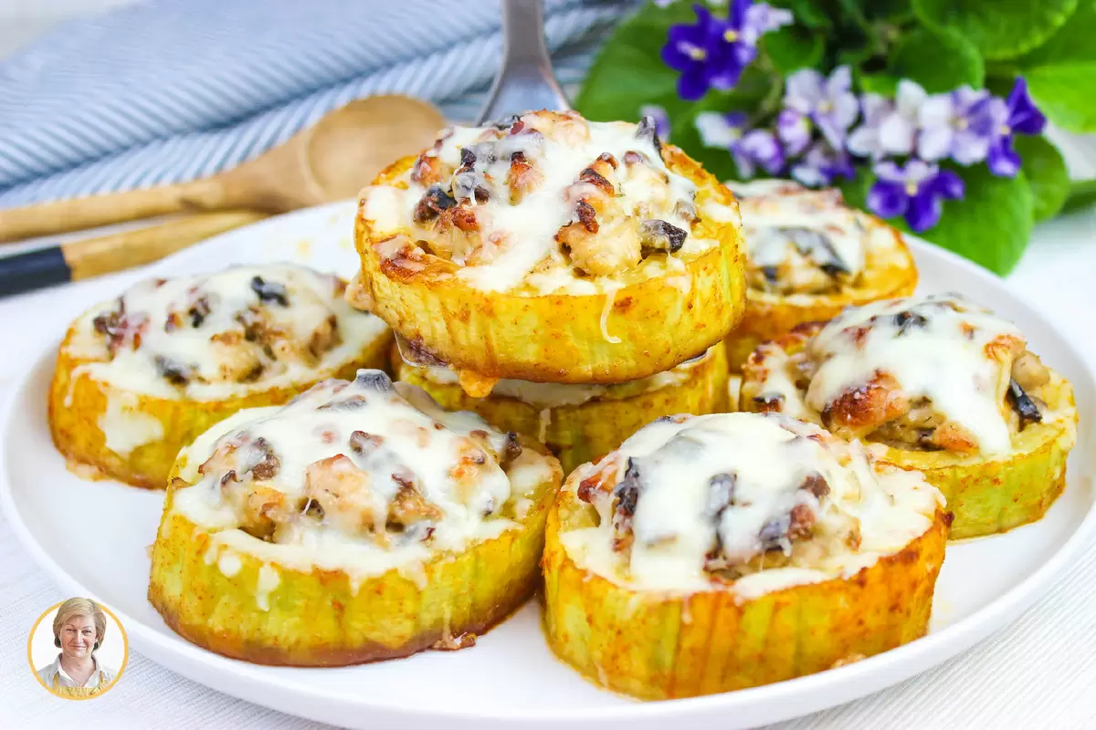 Невероятно вкусно: фаршированные кабачки с курицей и грибами