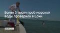 Роспотребнадзор исследовал 5162 пробы морской воды в Сочи, сообщили в городской администрации