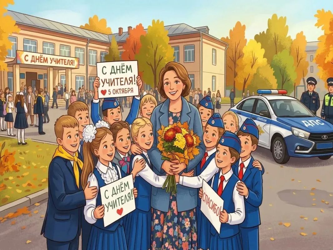 Госавтоинспекция г. Сочи поздравляет педагогов, учителей и наставников с профессиональным праздником – с Днем учителя!