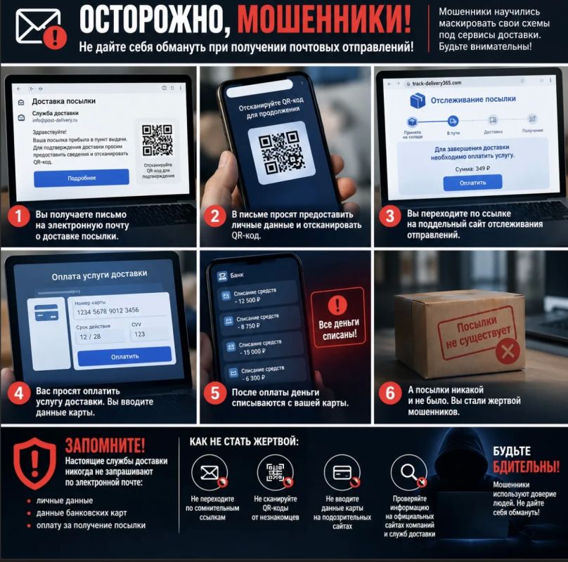 Осторожно: новая схема мошенничества с «почтовыми отправлениями»
